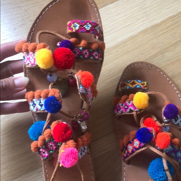 CJ Laing One of a Kind Pompom Gladiator Sandals - Picture 2 of 9